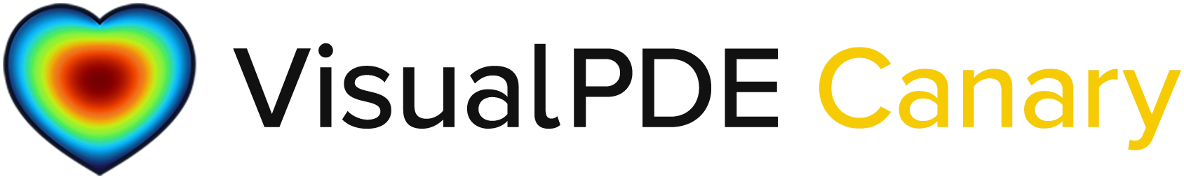 VisualPDE and a heart-shaped logo