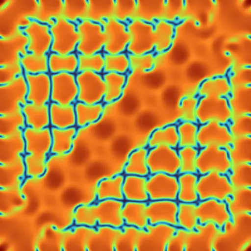 An intricate criss-crossing simulation